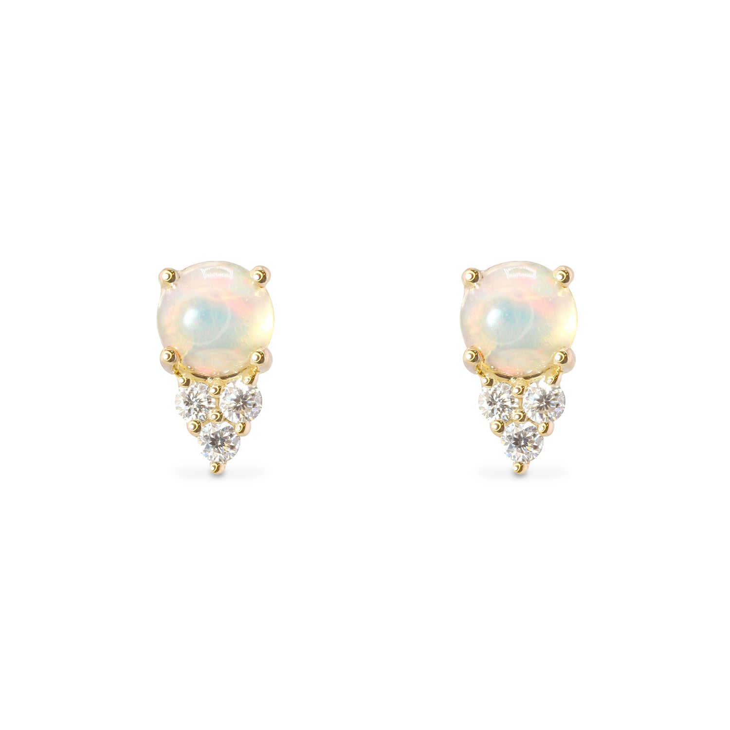Diamond Opal stud earrings