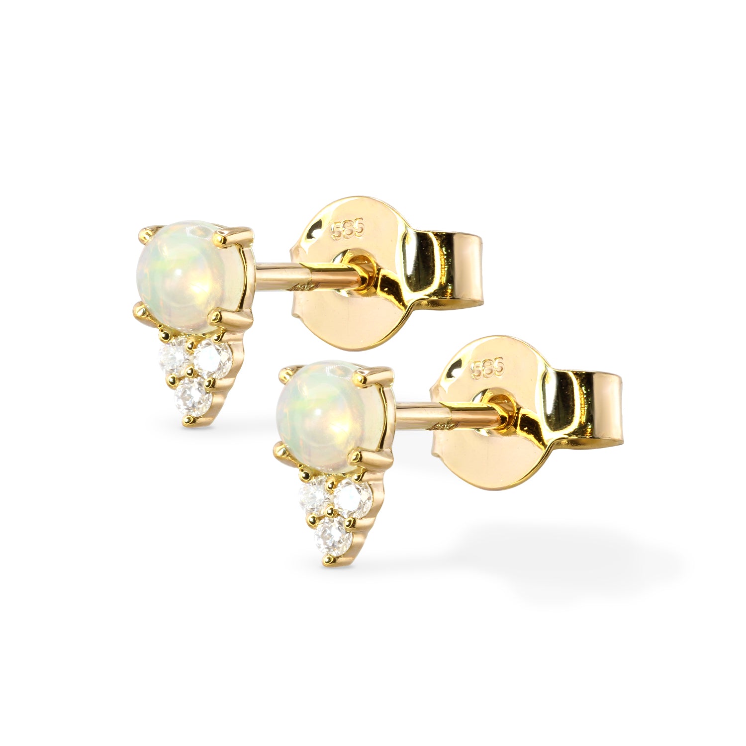 Diamond Opal stud earrings